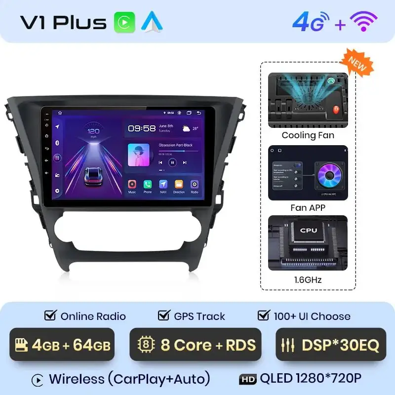 Radio Android do Toyota Avensis (2018-2020) CarPlay Android Auto 4G WiFi GPS DSP