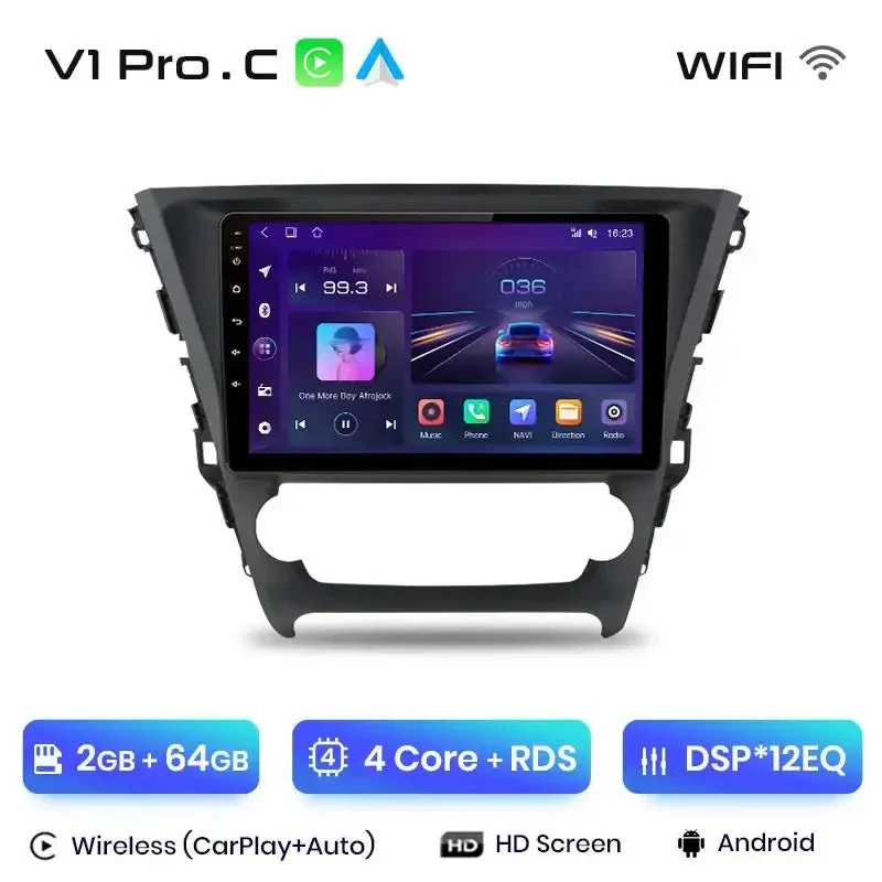 Radio Android do Toyota Avensis (2018-2020) CarPlay Android Auto 4G WiFi GPS DSP