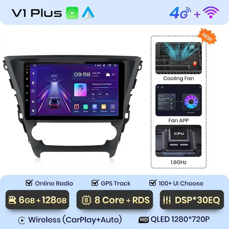 Radio Android do Toyota Avensis (2018-2020) CarPlay Android Auto 4G WiFi GPS DSP