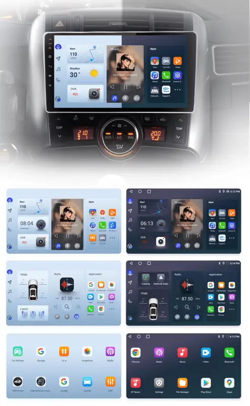 Radio Android do Toyota Verso R20 (2009-2018) CarPlay Android Auto 4G WiFi GPS DSP