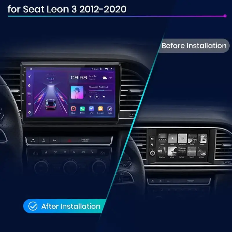 Radio Android do Seat Leon MK3 (2012-2020) CarPlay Android Auto 4G WiFi GPS DSP