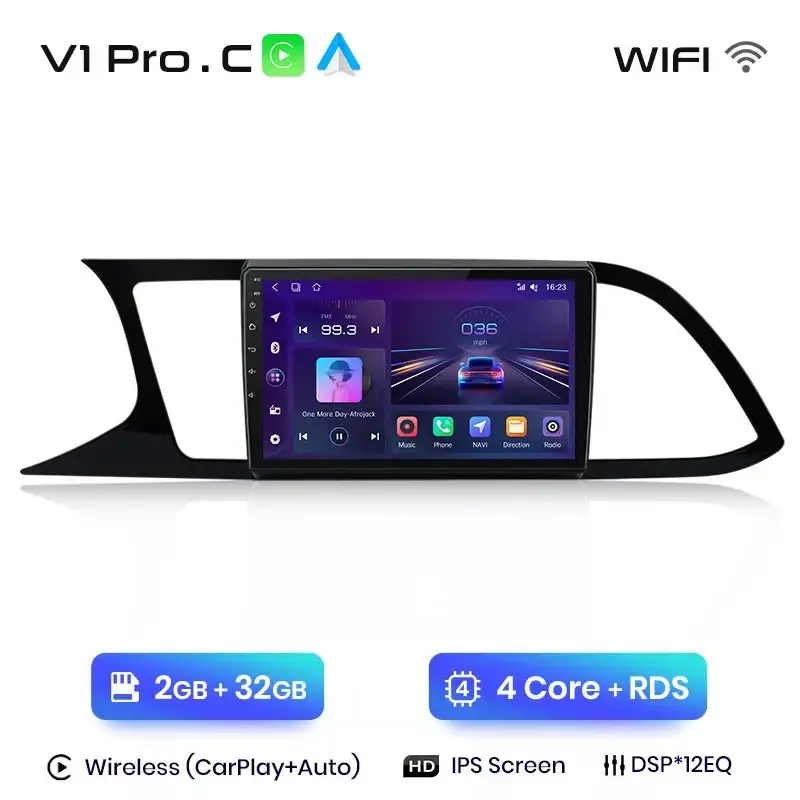 Radio Android do Seat Leon MK3 (2012-2020) CarPlay Android Auto 4G WiFi GPS DSP