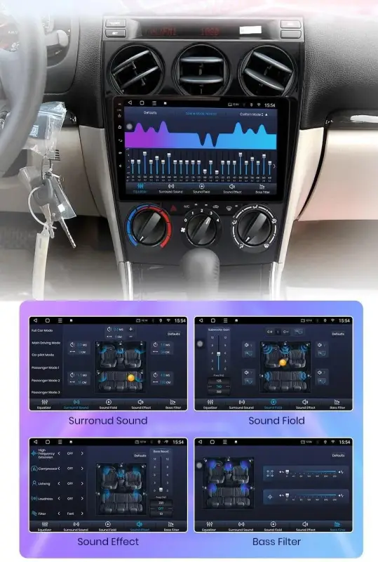 Radio Android do Mazda 6 (2004-2007) CarPlay Android Auto 4G WiFi GPS DSP