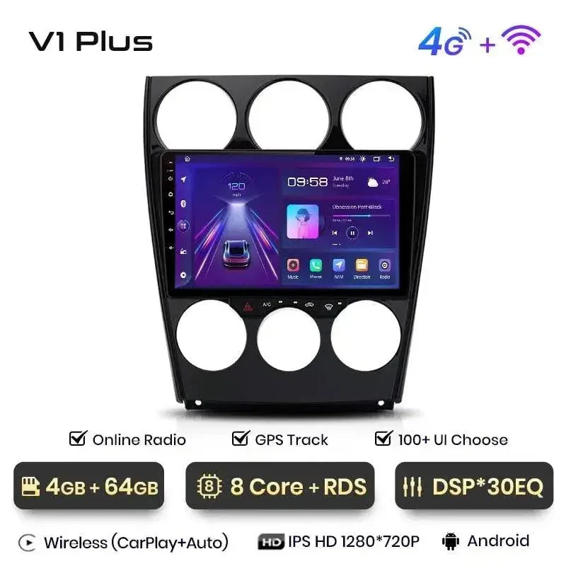 Radio Android do Mazda 6 (2004-2007) CarPlay Android Auto 4G WiFi GPS DSP
