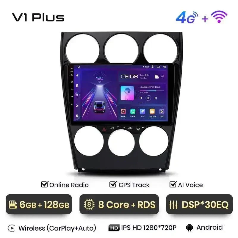Radio Android do Mazda 6 (2004-2007) CarPlay Android Auto 4G WiFi GPS DSP