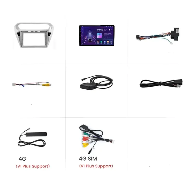 Radio Android do Peugeot 301 Citroen C-Elysée (2013-2018) CarPlay Android Auto 4G WiFi GPS DSP