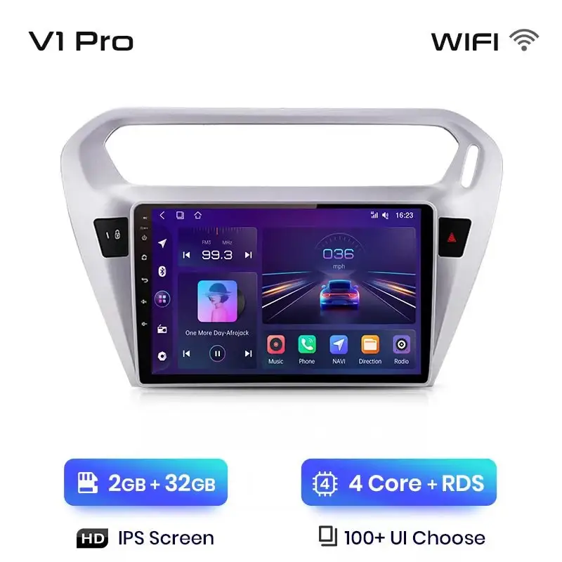 Radio Android do Peugeot 301 Citroen C-Elysée (2013-2018) CarPlay Android Auto 4G WiFi GPS DSP