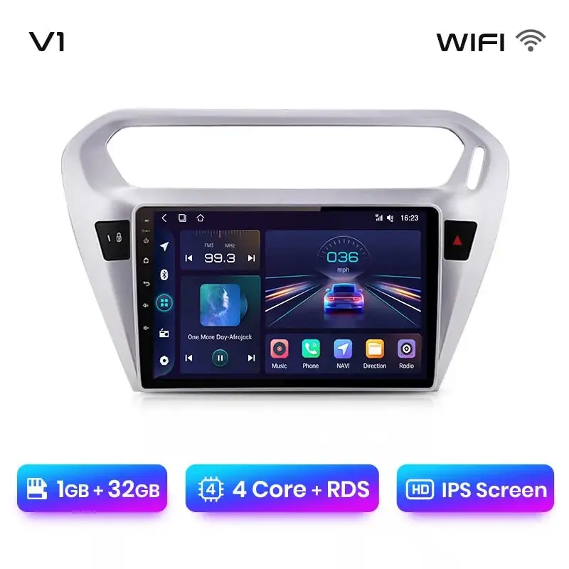 Radio Android do Peugeot 301 Citroen C-Elysée (2013-2018) CarPlay Android Auto 4G WiFi GPS DSP