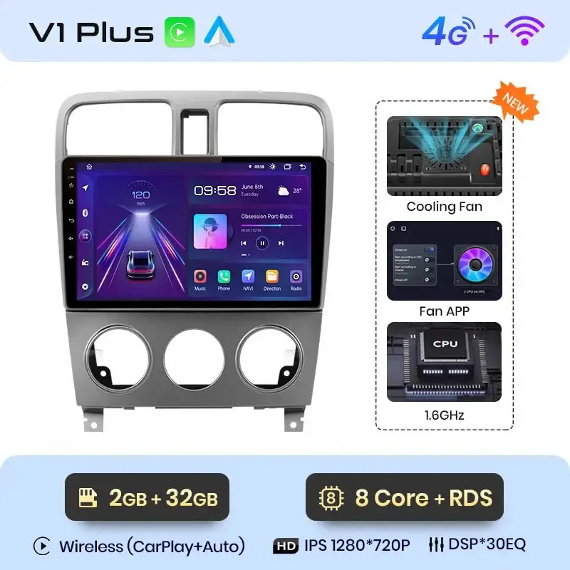 Radio Android do Subaru Forester SG (2002-2008) CarPlay Android Auto 4G WiFi GPS DSP