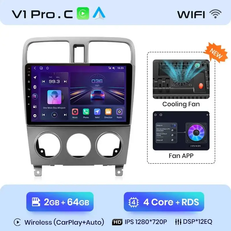 Radio Android do Subaru Forester SG (2002-2008) CarPlay Android Auto 4G WiFi GPS DSP