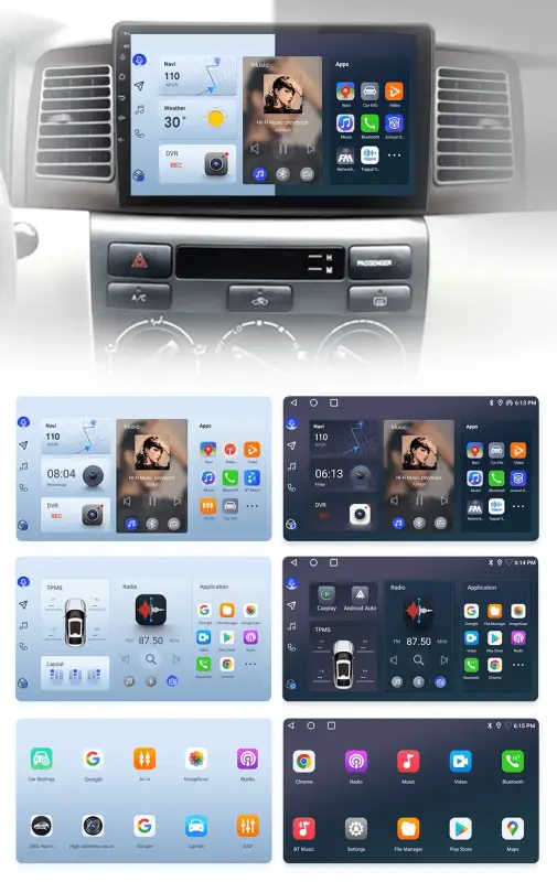 Radio Android do Toyota Corolla E120 E130 (2000-2004) CarPlay Android Auto 4G WiFi GPS DSP