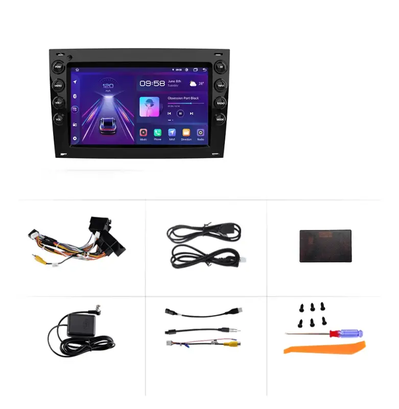 Radio Android do Renault Megane II (2002-2009) CarPlay Android Auto 4G WiFi GPS DSP