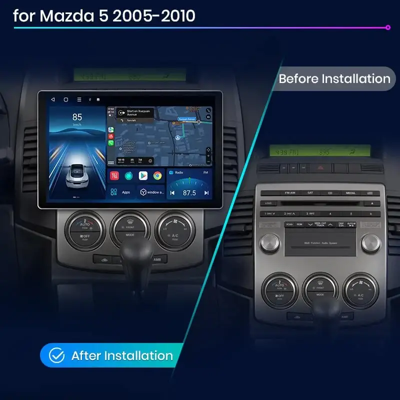 Radio Android do Mazda 5 (2005-2010) CarPlay Android Auto 4G WiFi GPS DSP