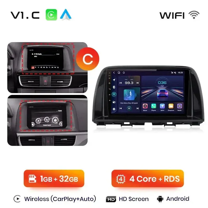 Radio Android do Mazda CX-5 (2012-2015) CarPlay Android Auto 4G WiFi GPS DSP
