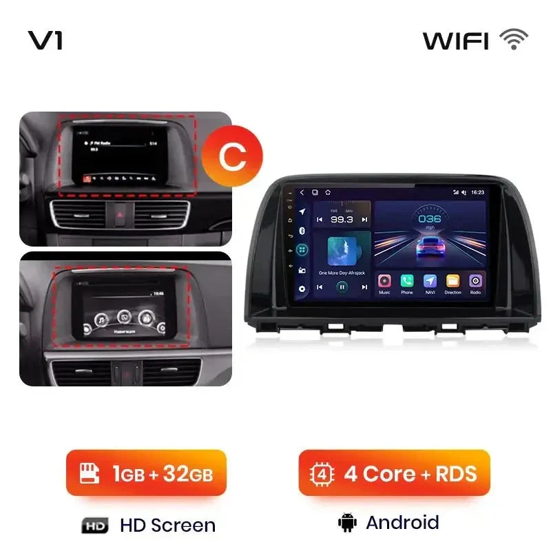 Radio Android do Mazda CX-5 (2012-2015) CarPlay Android Auto 4G WiFi GPS DSP
