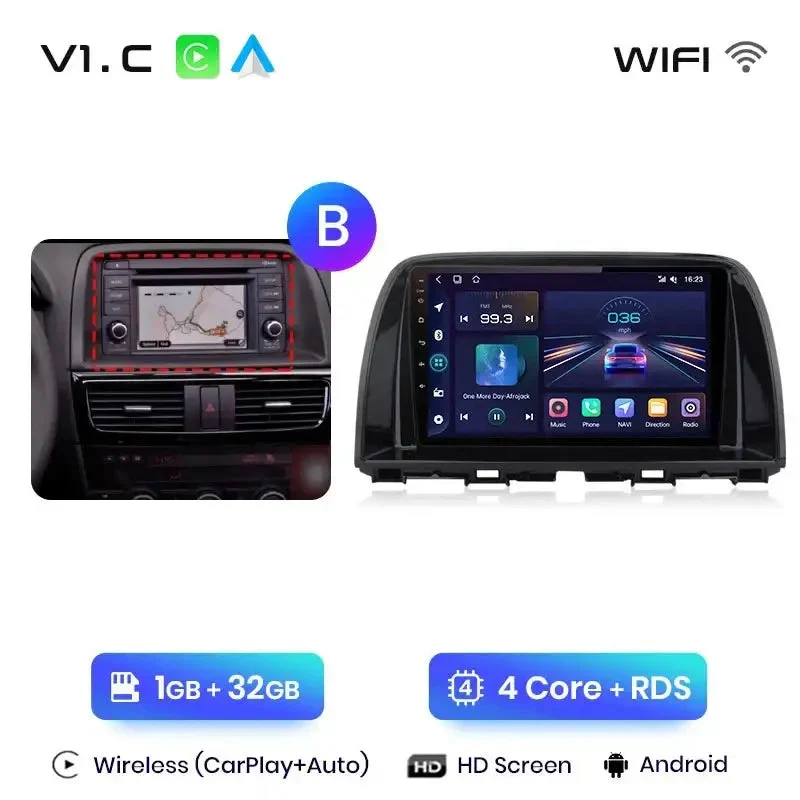 Radio Android do Mazda CX-5 (2012-2015) CarPlay Android Auto 4G WiFi GPS DSP