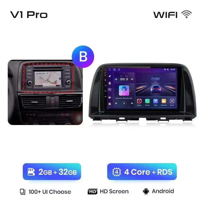 Radio Android do Mazda CX-5 (2012-2015) CarPlay Android Auto 4G WiFi GPS DSP