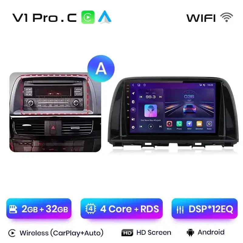 Radio Android do Mazda CX-5 (2012-2015) CarPlay Android Auto 4G WiFi GPS DSP