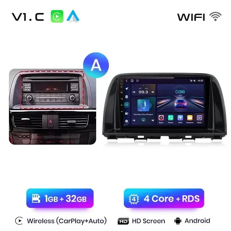 Radio Android do Mazda CX-5 (2012-2015) CarPlay Android Auto 4G WiFi GPS DSP