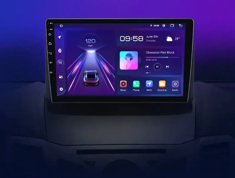 Radio Android do Ford Fiesta MK7 (2009-2017) CarPlay Android Auto 4G WiFi GPS DSP
