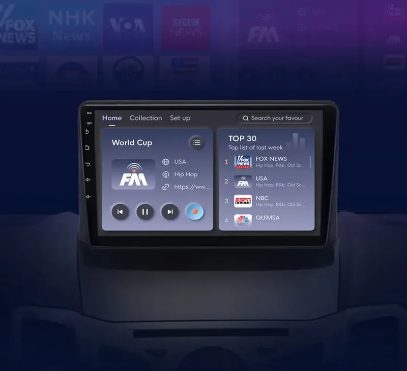Radio Android do Ford Fiesta MK7 (2009-2017) CarPlay Android Auto 4G WiFi GPS DSP