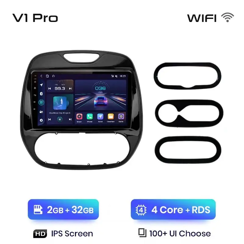 Radio Android do Renault Captur (2016-2019) CarPlay Android Auto 4G WiFi GPS DSP