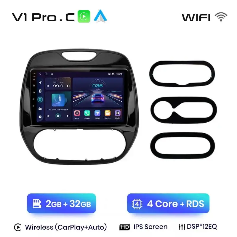 Radio Android do Renault Captur (2016-2019) CarPlay Android Auto 4G WiFi GPS DSP
