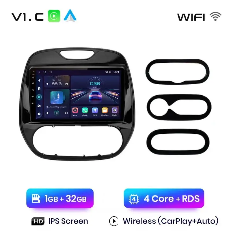 Radio Android do Renault Captur (2016-2019) CarPlay Android Auto 4G WiFi GPS DSP