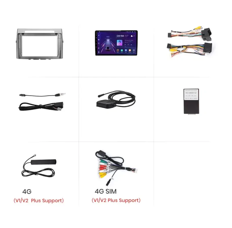 Radio Android do Toyota Corolla Verso (2004-2009) CarPlay Android Auto 4G WiFi GPS DSP