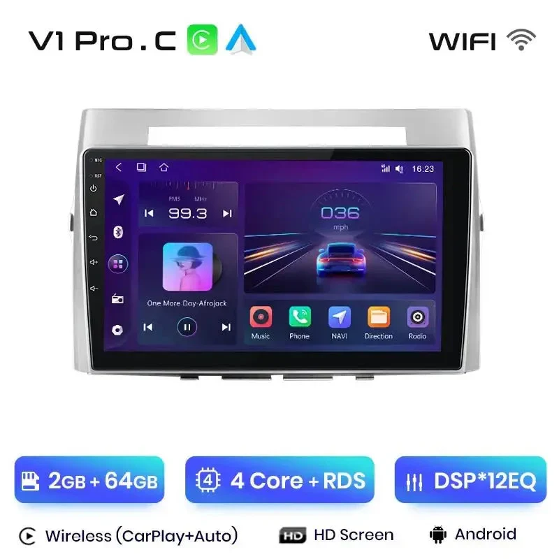 Radio Android do Toyota Corolla Verso (2004-2009) CarPlay Android Auto 4G WiFi GPS DSP