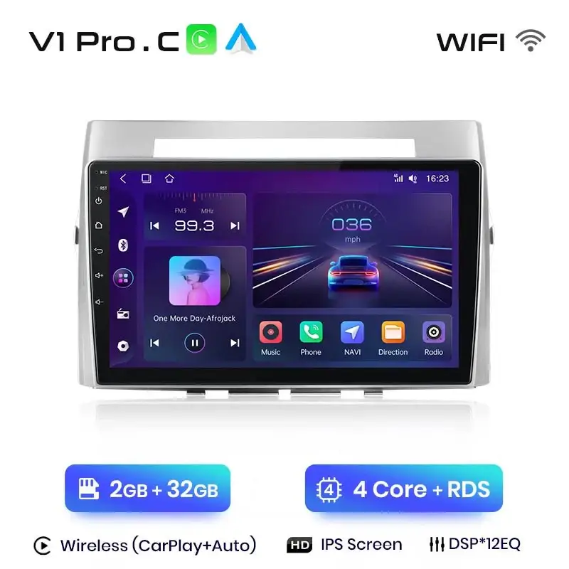 Radio Android do Toyota Corolla Verso (2004-2009) CarPlay Android Auto 4G WiFi GPS DSP