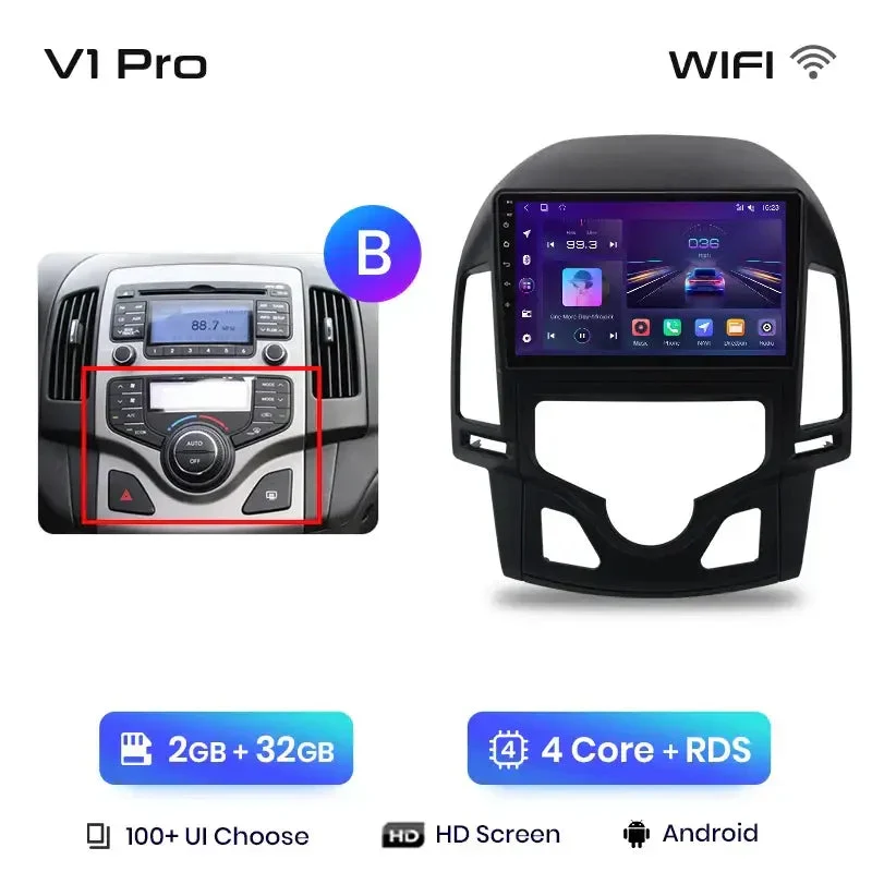 Radio Android do Hyundai i30 (2006-2011) CarPlay Android Auto 4G WiFi GPS DSP