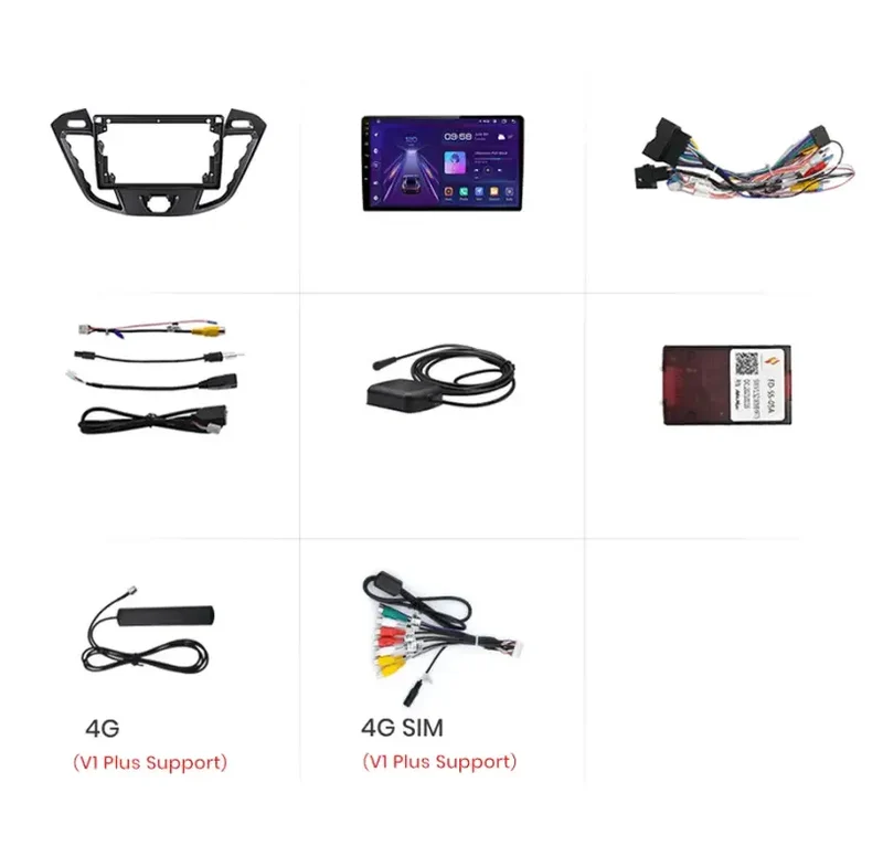 Radio Android do Ford Transit Custom Tourneo (2013-2021) CarPlay Android Auto 4G WiFi GPS DSP