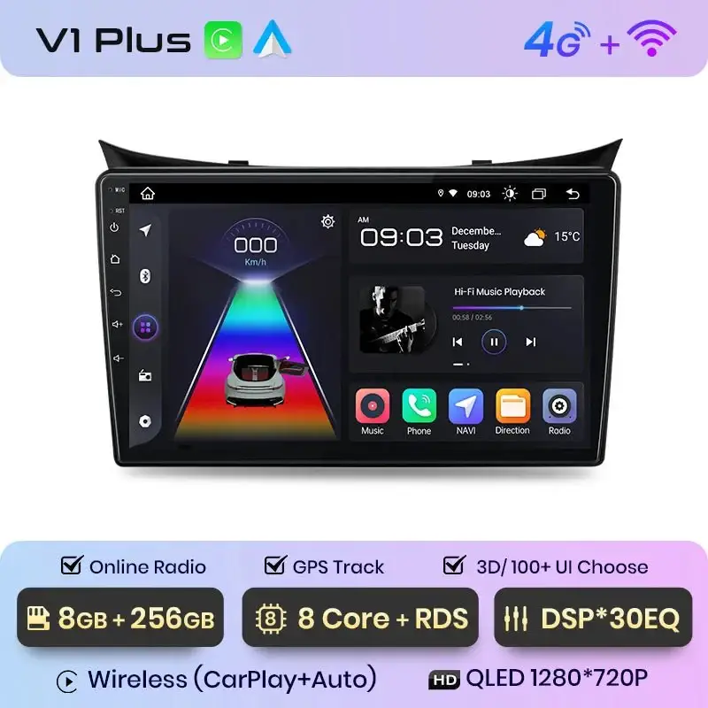 Radio Android do Hyundai i30 Elantra GT (2011-2017) CarPlay Android Auto 4G WiFi GPS DSP