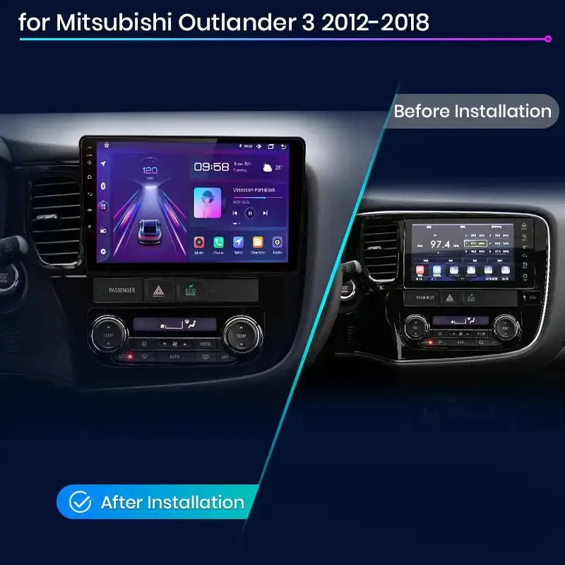 Radio Android do Mitsubishi Outlander III (2012-2018) CarPlay Android Auto 4G WiFi GPS DSP