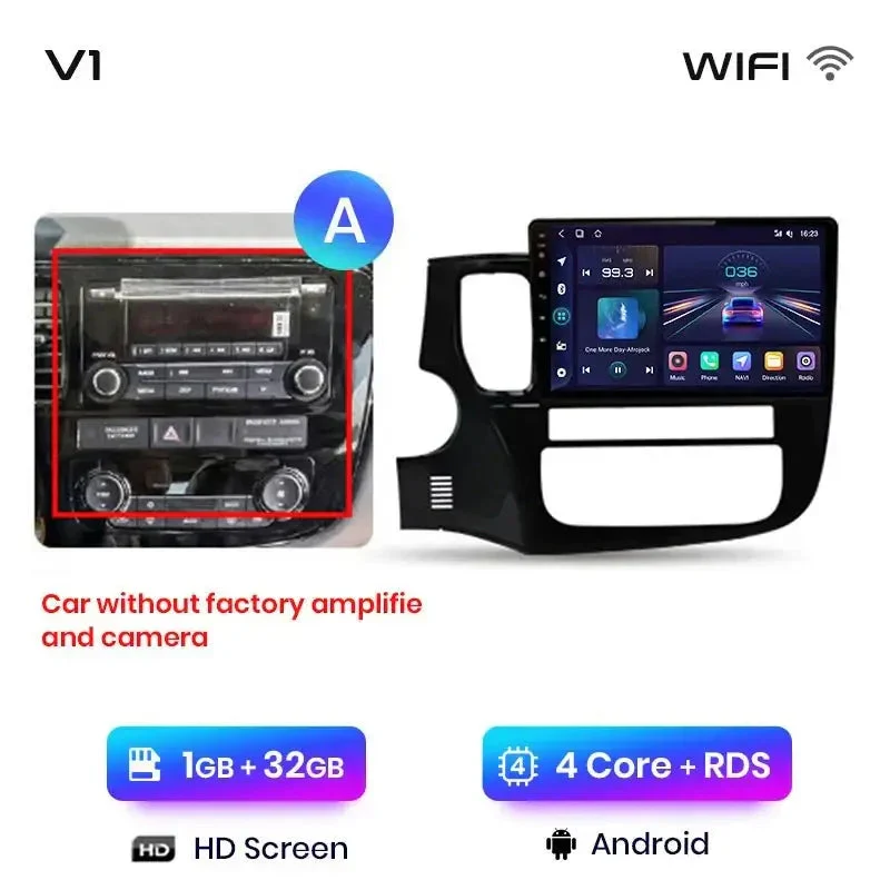 Radio Android do Mitsubishi Outlander III (2012-2018) CarPlay Android Auto 4G WiFi GPS DSP