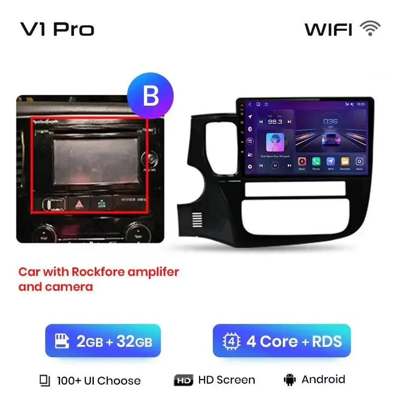 Radio Android do Mitsubishi Outlander III (2012-2018) CarPlay Android Auto 4G WiFi GPS DSP