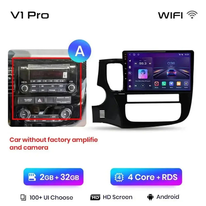 Radio Android do Mitsubishi Outlander III (2012-2018) CarPlay Android Auto 4G WiFi GPS DSP