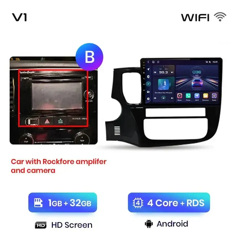 Radio Android do Mitsubishi Outlander III (2012-2018) CarPlay Android Auto 4G WiFi GPS DSP
