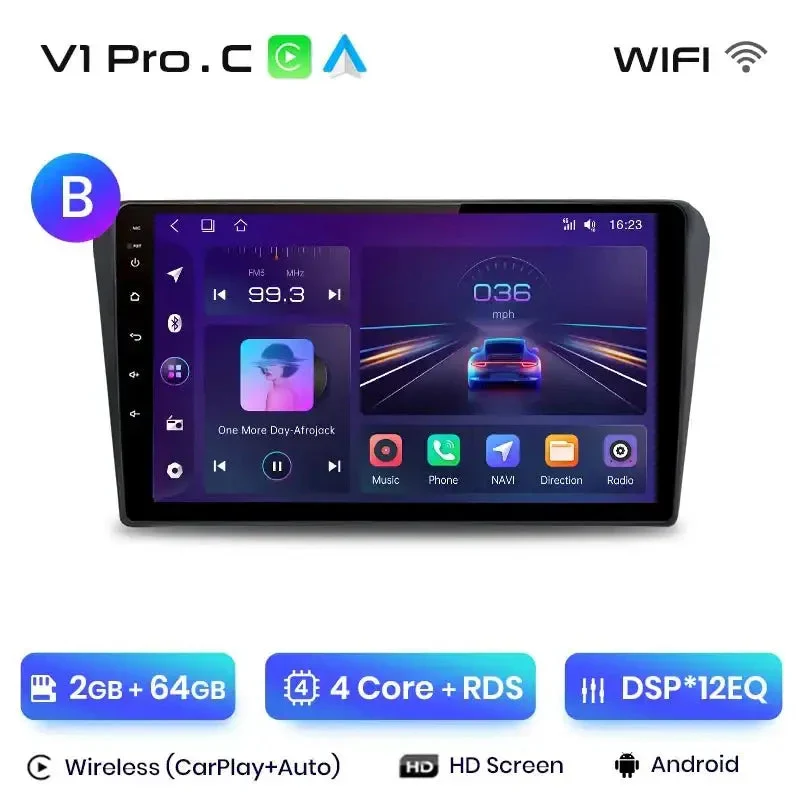Radio Android do Toyota Avensis T25 (2002-2008) CarPlay Android Auto 4G WiFi GPS DSP