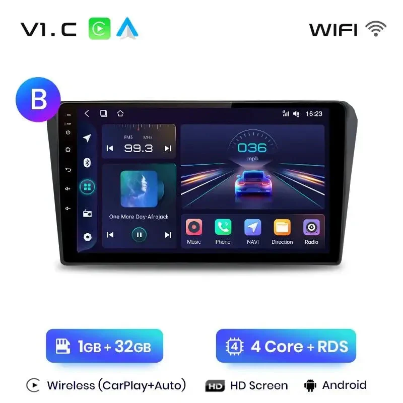 Radio Android do Toyota Avensis T25 (2002-2008) CarPlay Android Auto 4G WiFi GPS DSP