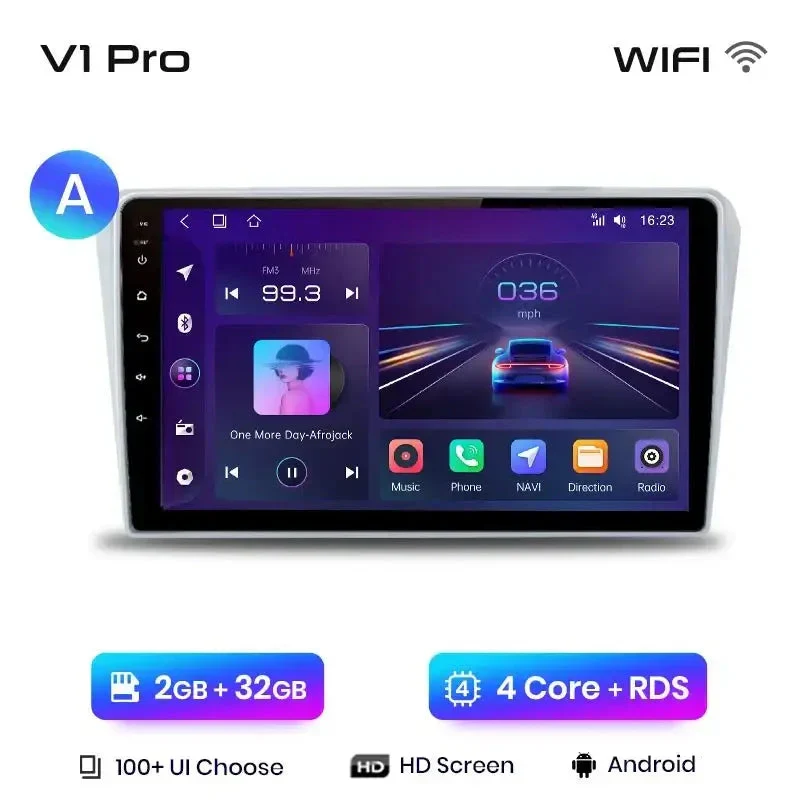 Radio Android do Toyota Avensis T25 (2002-2008) CarPlay Android Auto 4G WiFi GPS DSP