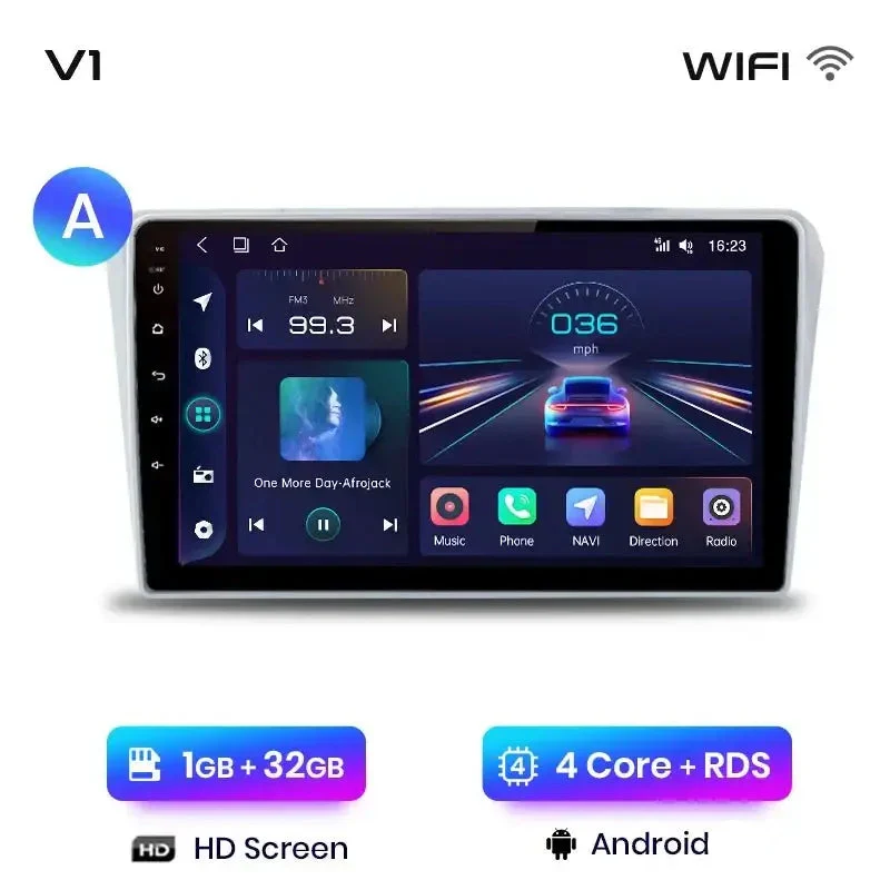 Radio Android do Toyota Avensis T25 (2002-2008) CarPlay Android Auto 4G WiFi GPS DSP