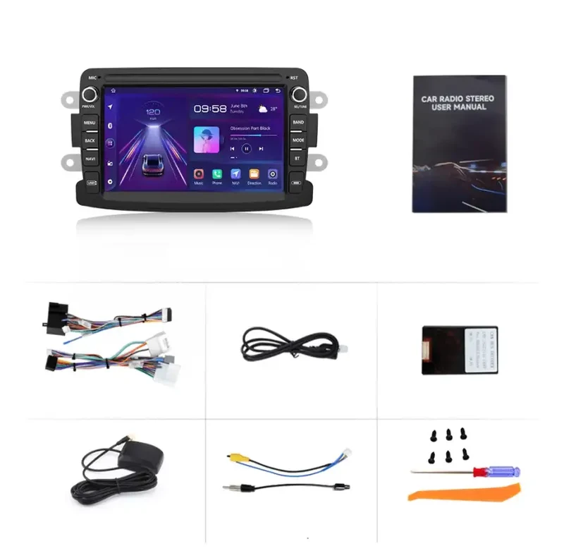 Radio Android do Dacia Renault Duster Sandero Captur Logan II Symbol Dokker CarPlay Android Auto 4G WiFi GPS DSP