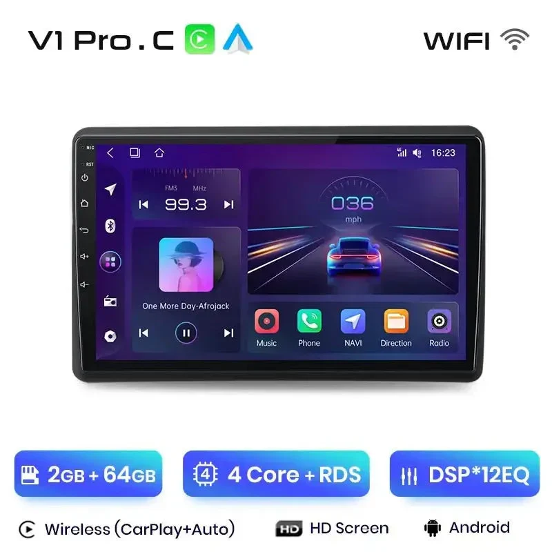 Radio Android do Renault Master Nissan NV400 Opel Movano (2009-2021) CarPlay Android Auto 4G WiFi GPS DSP