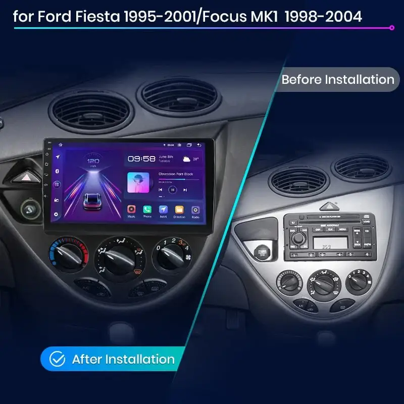 Radio Android do Ford Fiesta Focus MK1 1998-2004 (1995-2001) CarPlay Android Auto 4G WiFi GPS DSP