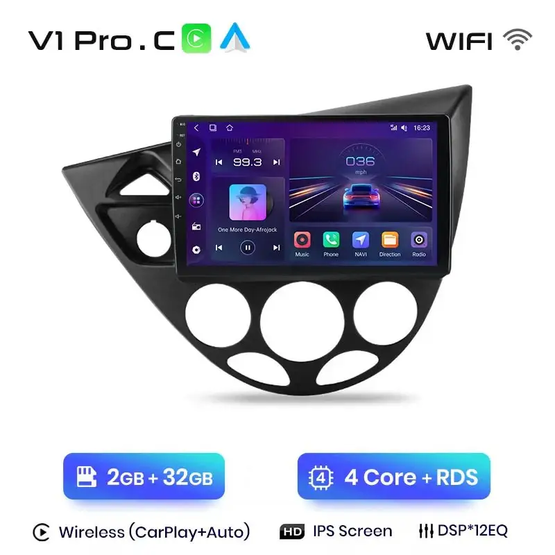 Radio Android do Ford Fiesta Focus MK1 1998-2004 (1995-2001) CarPlay Android Auto 4G WiFi GPS DSP