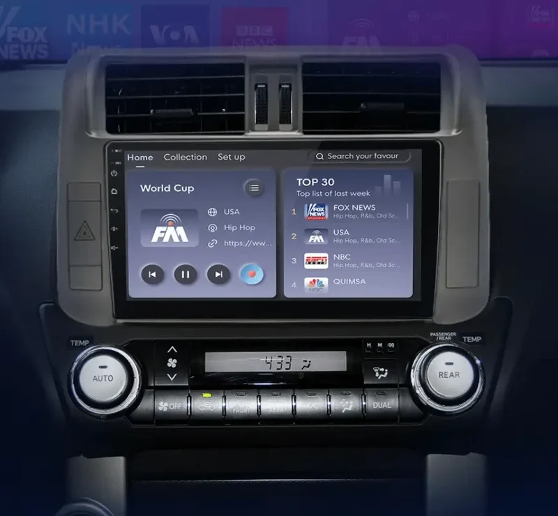 Radio Android do Toyota Land Cruiser Prado 150 (2009-2013) CarPlay Android Auto 4G WiFi GPS DSP