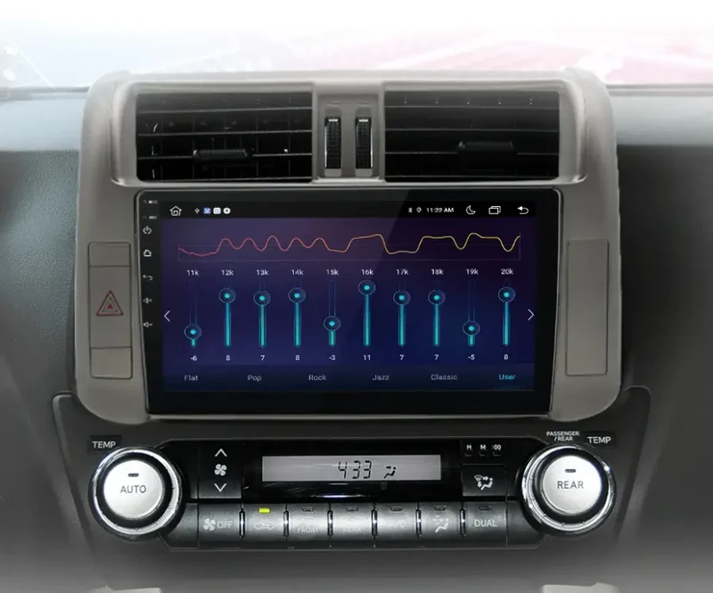Radio Android do Toyota Land Cruiser Prado 150 (2009-2013) CarPlay Android Auto 4G WiFi GPS DSP