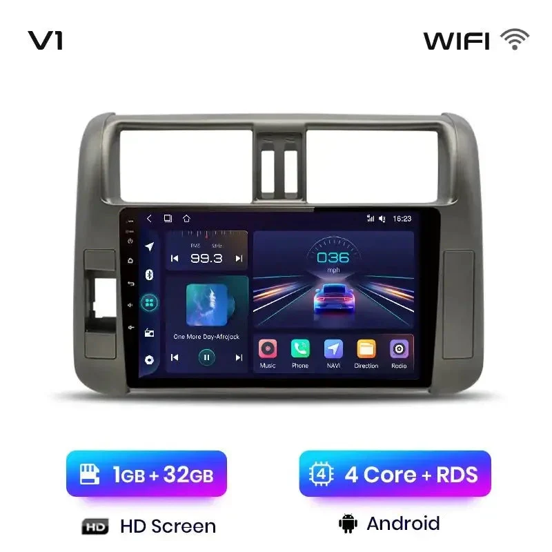 Radio Android do Toyota Land Cruiser Prado 150 (2009-2013) CarPlay Android Auto 4G WiFi GPS DSP